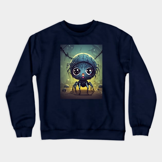 Cute Halloween Spider Crewneck Sweatshirt by ginkelmier